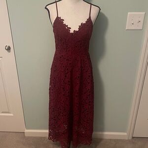 Astr The Label Elegant Burgundy Lace Dress